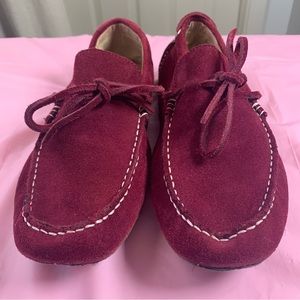 ALFANI Men’s red suede slip on loafers shoes Size 9.5